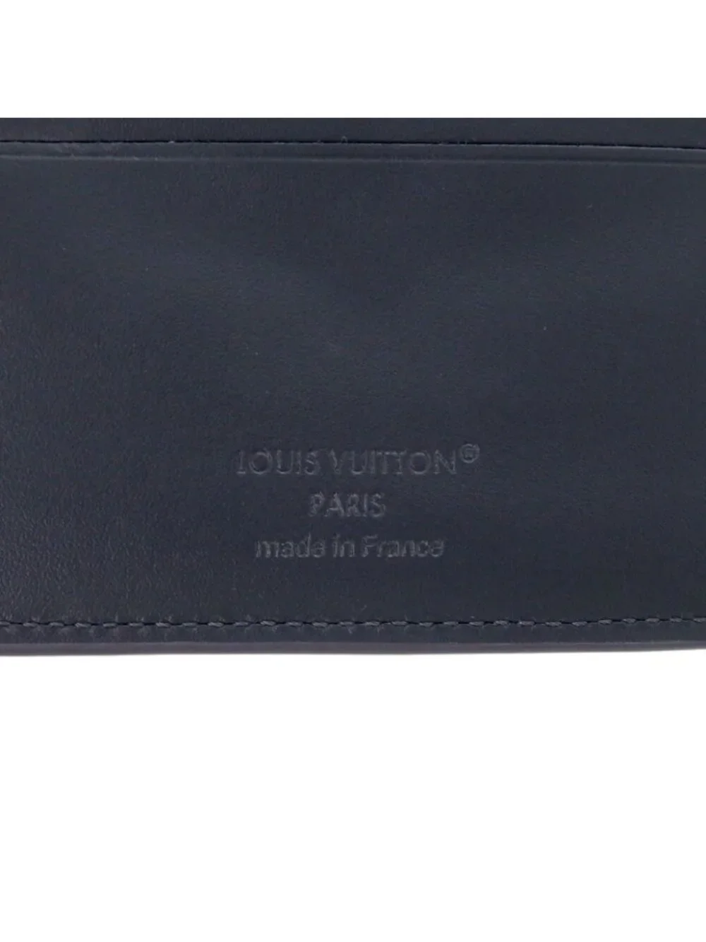Louis Vuitton Portefeuille Marco Aerogram Leather Navy Bifold Wallet